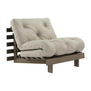 Sivobéžové rozkladacie ľanové kreslo Roots Carob – Karup Design vyobraziť