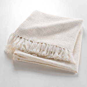 Krémová deka s prímesou bavlny 125x150 cm Ziggy – douceur d'intérieur vyobraziť