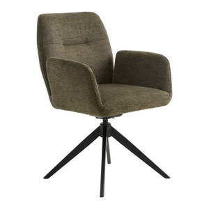 Zelené čalúnené jedálenské kreslo s podrúčkami Roxana – Unique Furniture vyobraziť