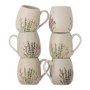 Béžové hrnčeky v súprave 6 ks z kameniny 400 ml Bea – Bloomingville vyobraziť