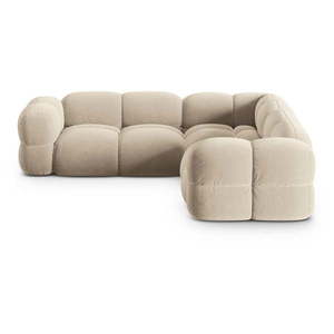 Béžová zamatová rohová pohovka Loretto – Cosmopolitan Design vyobraziť
