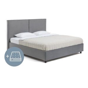 Sivá čalúnená dvojlôžková posteľ s úložným priestorom s matracom/s roštom 160x200 cm Myra Bold – Bonami Selection vyobraziť