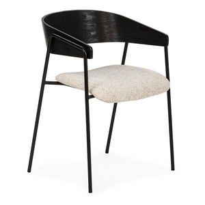 Čierne/béžové čalúnené jedálenské kreslá v súprave s podrúčkami 2 ks Cora – MOME vyobraziť