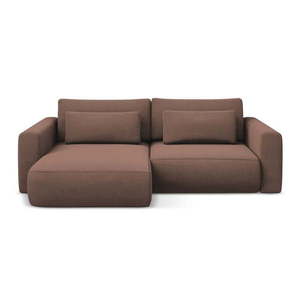 Ružová rozkladacia/s úložným priestorom rohová pohovka (ľavý roh/s leňoškou) Kapua – Makamii vyobraziť