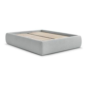 Svetlosivá čalúnená dvojlôžková posteľ s úložným priestorom/bez čela s roštom 160x200 cm Inera – Bobochic Paris vyobraziť