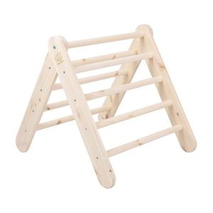 Pikler trojuholník z borovicového dreva v prírodnej farbe 60x60x60 cm Montessori – Meowbaby vyobraziť