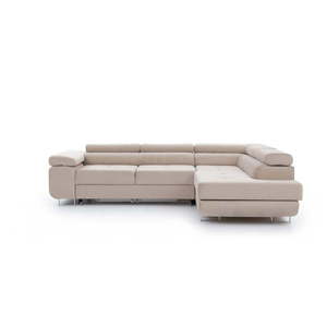 Béžová rozkladacia/s úložným priestorom rohová pohovka (pravý roh/do L) Anton – ELTAP vyobraziť