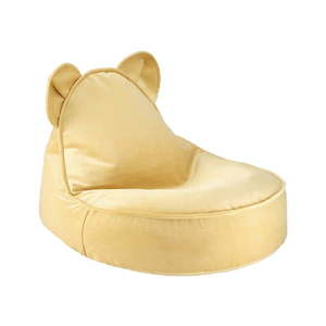 Žltý zamatový detský sedací vak Bear – Wigiwama vyobraziť