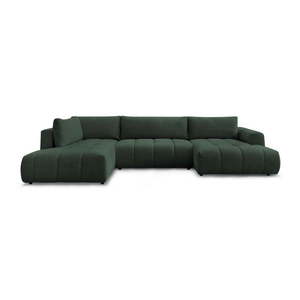 Zelená rozkladacia/s úložným priestorom rohová pohovka (ľavý roh/do tvaru "U") Fuji – Bobochic Paris vyobraziť