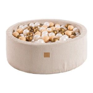 Krémový menčestrový bazénik s loptičkami ø 90x30 cm Montessori – Meowbaby vyobraziť