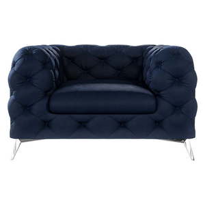 Tmavomodré zamatové kreslo Chelsea – Ropez vyobraziť