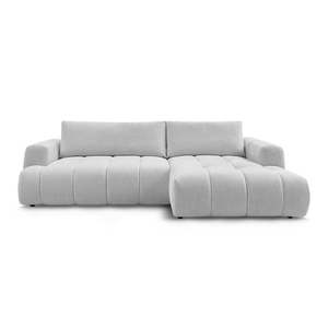 Svetlosivá rozkladacia/s úložným priestorom rohová pohovka (pravý roh/s leňoškou) Fuji – Bobochic Paris vyobraziť