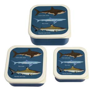 Tmavomodré detský desiatový box 3 ks Sharks – Rex London vyobraziť