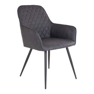 Tmavosivé čalúnené jedálenské kreslá v súprave s podrúčkami 2 ks Harbo – House Nordic vyobraziť