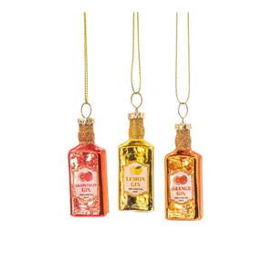 Sklenené ručne vyrobené vianočné ozdoby v súprave 3 ks ø 3 cm Gin Bottle – Sass & Belle vyobraziť