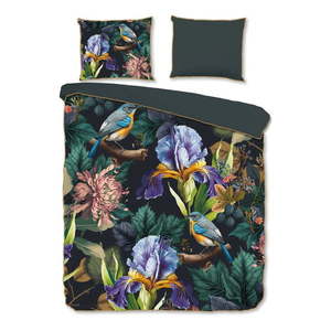 Antracitové obliečky na dvojlôžko/predĺžené z bavlneného saténu 200x220 cm Dilana – Descanso vyobraziť