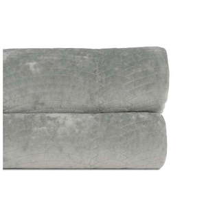 Sivozelený zamatový prešívaný pléd 180x260 cm – Ixia vyobraziť