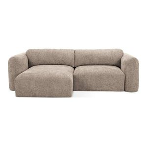 Svetlohnedá ženilková rozkladacia/s úložným priestorom rohová pohovka (ľavý roh/s leňoškou) Mele – Makamii vyobraziť