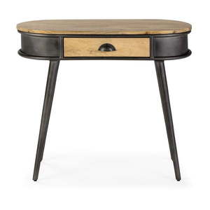 Čierny/v prírodnej farbe konzolový stolík 38x90 cm Delhi – MOME vyobraziť