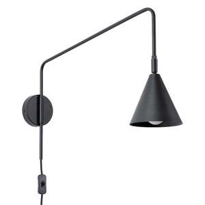 Čierne nástenné svietidlo do zásuvky Zylo – Sollux vyobraziť