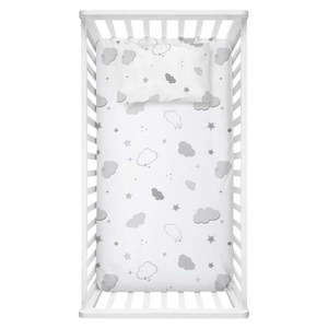 Biela detská plachta do postieľky z bavlny Renforcé 100x150 cm Bulut – Mijolnir vyobraziť