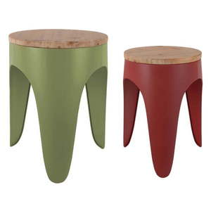 Červené/zelené kovové stoličky v súprave 2 ks Double Funky – Leitmotiv vyobraziť