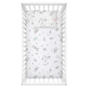Biela detská plachta do postieľky z bavlny Renforcé 100x150 cm Flowers – Mijolnir vyobraziť