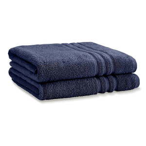 Tmavomodré froté bavlnené osušky v súprave 2 ks 90x140 cm Zero Twist – Catherine Lansfield vyobraziť