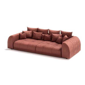 Menčestrová pohovka v tehlovej farbe 310 cm Vanessa – Ropez vyobraziť