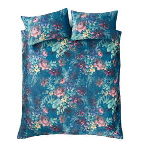 Zelenomodré zamatové obliečky na dvojlôžko/predĺžené 230x220 cm Bridgerton Romantic Floral – Catherine Lansfield vyobraziť