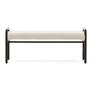 Čierna/krémová ženilková lavica Macaret – Kave Home vyobraziť