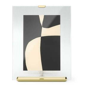 Sklenený stojací rámček v zlatej farbe 16x20 cm Flute – Umbra vyobraziť
