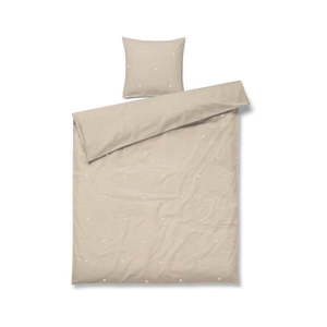 Béžové obliečky na jednolôžko z bavlneného perkálu 140x200 cm Daisy – JUNA vyobraziť