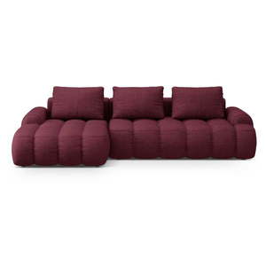 Vínovočervená rozkladacia/s úložným priestorom rohová pohovka (ľavý roh/s leňoškou) Linz – Cosmopolitan Design vyobraziť