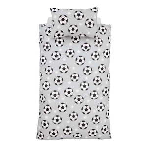 Sivé flanelové detské obliečky na dvojlôžko 200x200 cm Football Stars – Catherine Lansfield vyobraziť