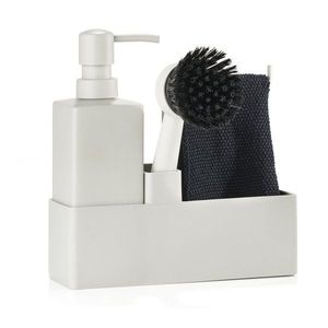 Svetlosivý plastový/silikónový stojan na umývacie prostriedky Singles – Zone vyobraziť