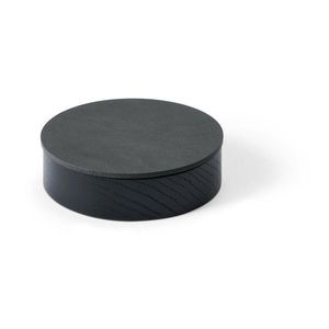 Čierny/antracitový drevený/z eko kože úložný box s vekom/dekoratívny ø 11x3, 5 cm Circle Nupo – LIND DNA vyobraziť