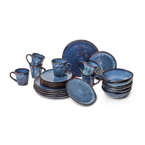 Tmavomodrá kameninová jedálenská súprava 24 ks Glosia - Bonami Selection vyobraziť