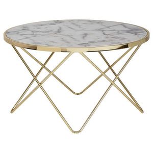 MID.YOU KONFERENČNÝ STOLÍK, biela, zlatá, kompozitné drevo, 85/49/85 cm vyobraziť