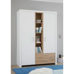 Xora SKRIŇA S OTOČNÝMI DVERAMI, biela, dub artisan, 143/200/55 cm vyobraziť