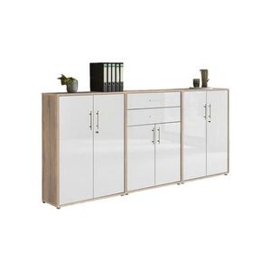 MID.YOU SKRINKA NA DOKUMENTY, dub sonoma, biela s vysokým leskom, 253, 2/113, 6/33 cm vyobraziť