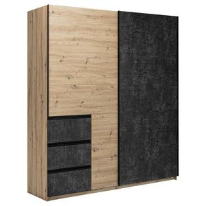 MID.YOU SKRIŇA S POSUVNÝMI DVERAMI, taupe, dub artisan, 175/205/61, 5 cm vyobraziť