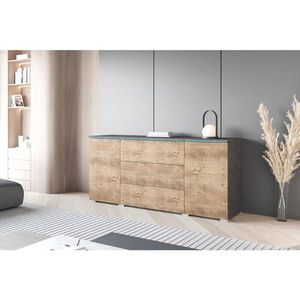 ŠIROKÁ KOMODA, antracitová, farba duba košíčkatého, 150/67, 9/39, 5 cm vyobraziť