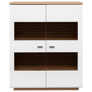 Stylife VYSOKÁ KOMODA, biela, dub artisan, 110/136/40 cm vyobraziť