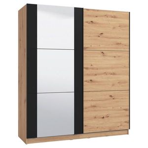 Xora ŠAT. SKRIŇA S POSUV. DVERAMI, čierna, dub artisan, 179/210/62, 5 cm vyobraziť