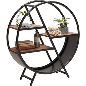 Landscape REGÁL, prírodná farba, čierna, železo, mosadz, mangové drevo, 90/100/30 cm vyobraziť