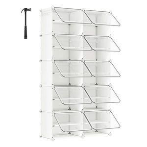 REGÁL NA TOPÁNKY, biela, priehľadné, 83/156/32 cm vyobraziť