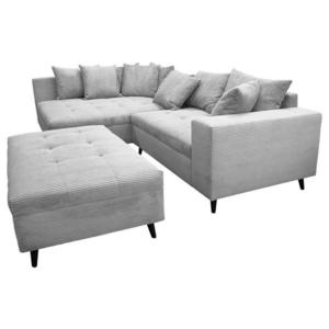 MID.YOU ROHOVÁ SEDACIA SÚPRAVA, textil, svetlosivá vyobraziť