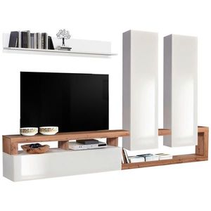 Ti'me VIACDIELNA OBÝVACIA STENA, dub wotan, biela s vysokým leskom vyobraziť