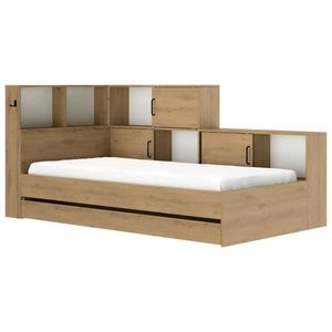 MID.YOU POSTEĽ S ÚLOŽNÝM PRIESTOROM, 90/200 cm biela, dub artisan vyobraziť